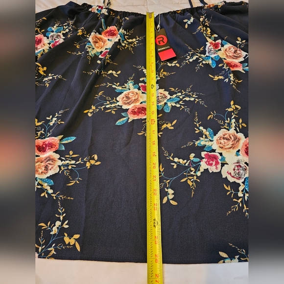 NWT Rosegal Blue Floral 🌺 adjustable off-the-shoulder blouse (4X) / Sz 20) 💙🌺 - Picture 9 of 16